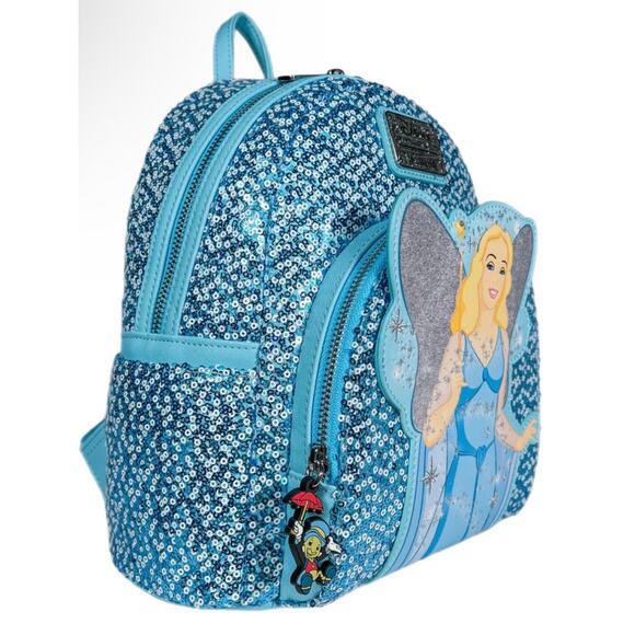 Pinocchio\'s Blue Fairy Sequin Mini Loungefly Backpack